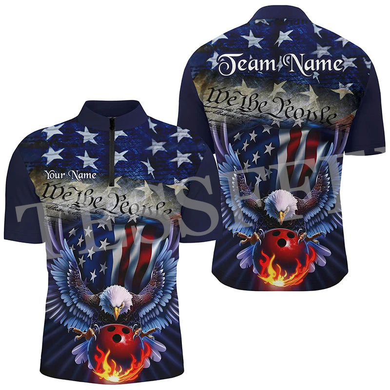 Short Sleeve Bowling Shirt Retro - Benutzer definierte Name Streik Bowling Flamme