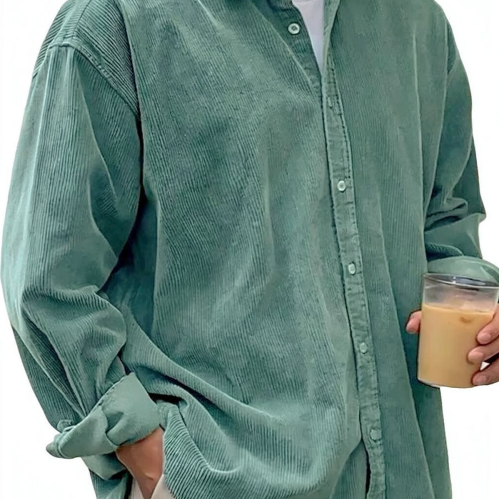 Herren-Cordhemden, langärmelig – Corduroy Button Up Shirt Men Bewertung und Preis