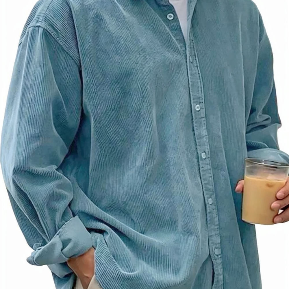 Herren-Cordhemden, langärmelig – Corduroy Button Up Shirt Men Bewertung und Preis