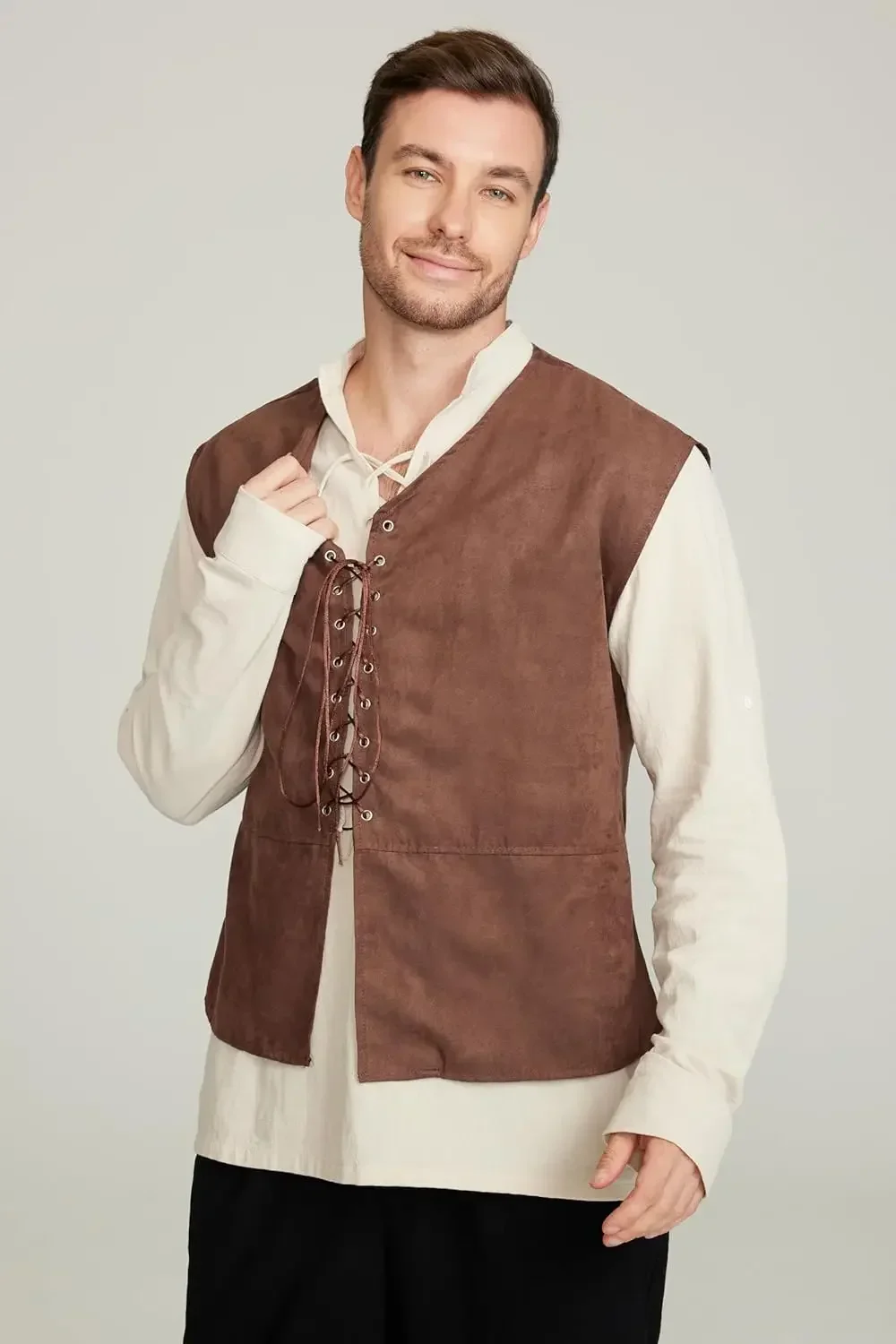 2-teiliges Set: Mittelalterlic – Medieval Gothic Lace Up Pirate Shirt Bewertung und Preis