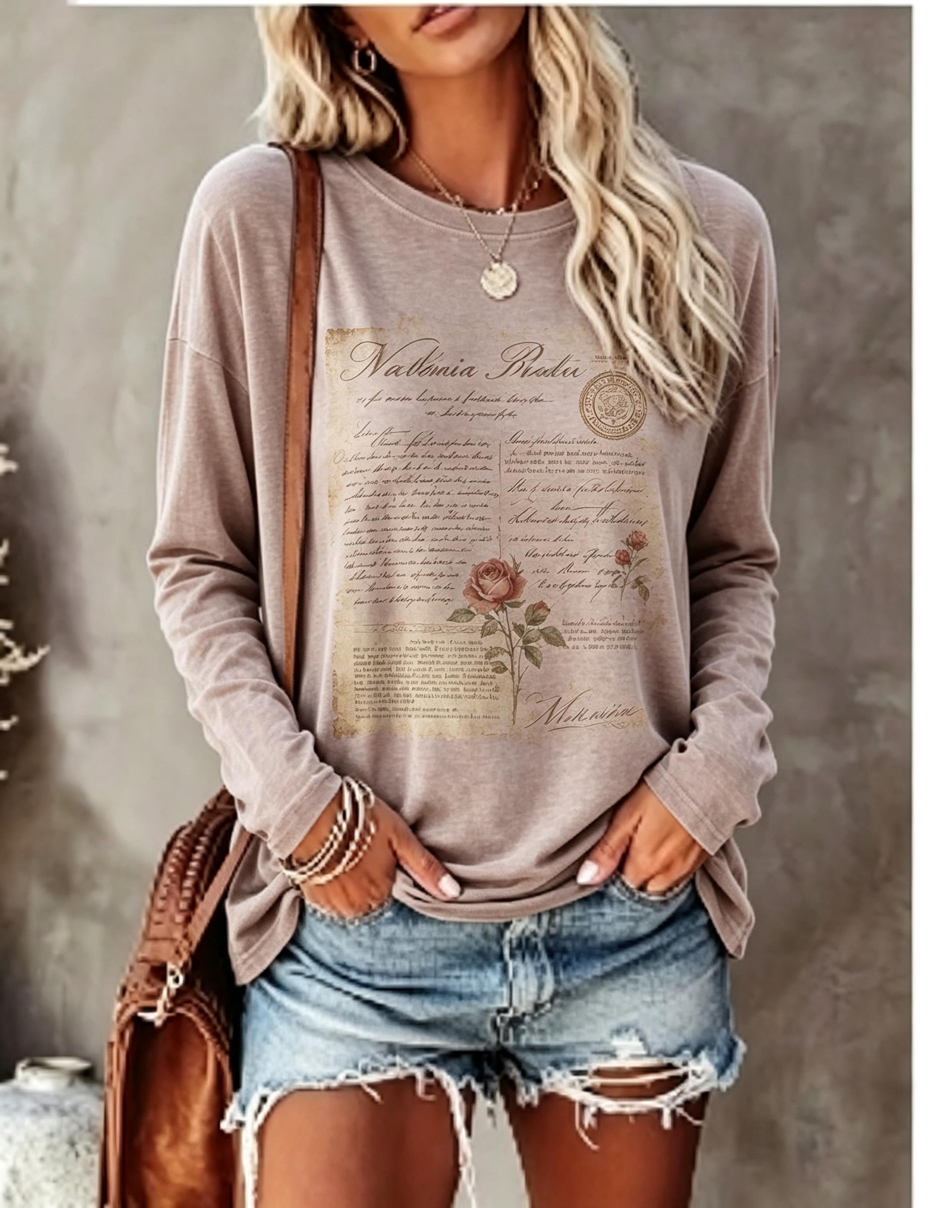 Damen-Langarm-T-Shirt, Vintage – T-Shirts Bewertung und Preis